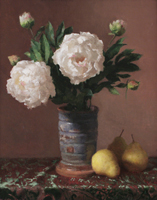 2 White Peonies