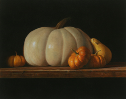 White Pumpkin with Gourds