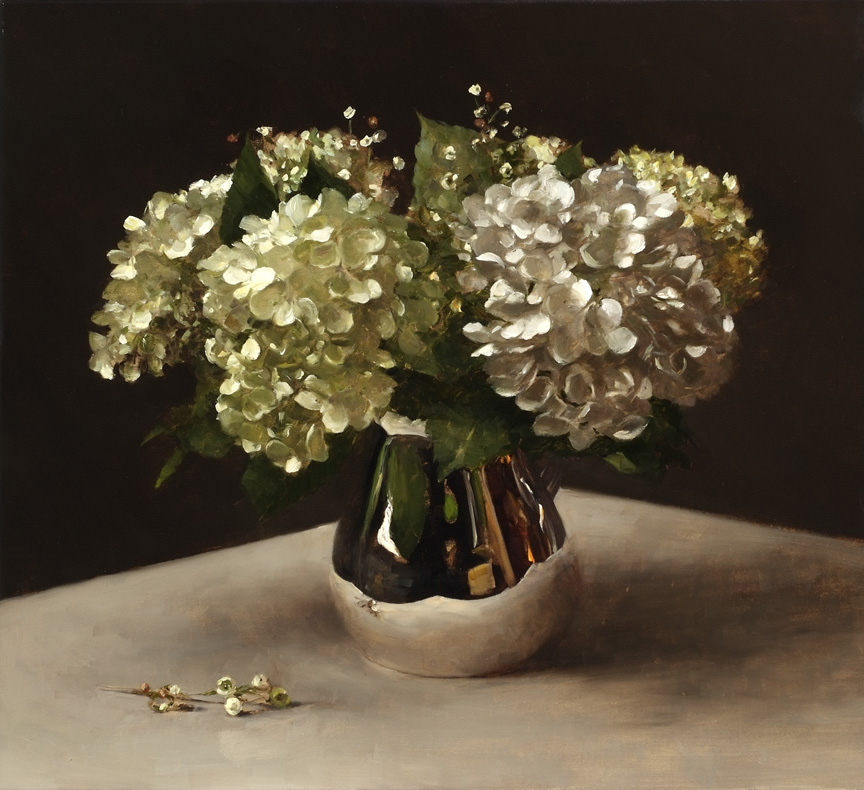 Hydrangeas in Silver