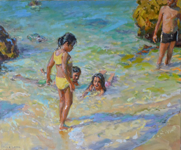 Three Children At The Beach