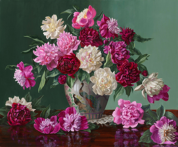 New Peonies With Light Background