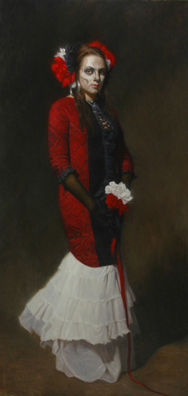 Woman in Dia De Los Muertos Costume