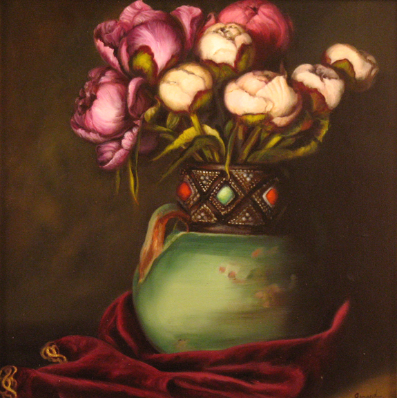 Peonies in Moroccan Pot