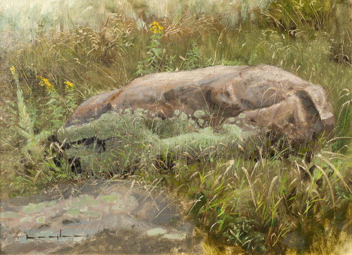 August Crickets, Meadow Rock Study