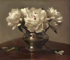 Peonies in Pewter