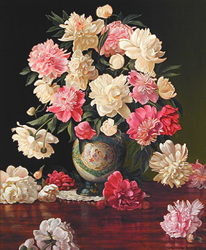 Peonies in a Japanese Vase