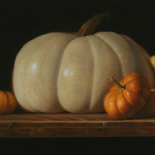 White Pumpkin with Gourds