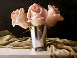 Roses On Green Velvet